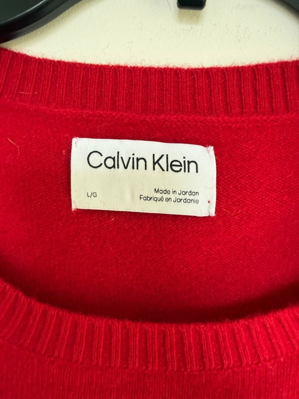 100% Wool Calvin Klein Bright Red Crewneck Sweater 100%Wool/Lana. - Picture 2 of 10